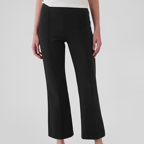 NEW SP Black GAP High Rise Double Knit Crop Kick Pants - Picture 2 of 10